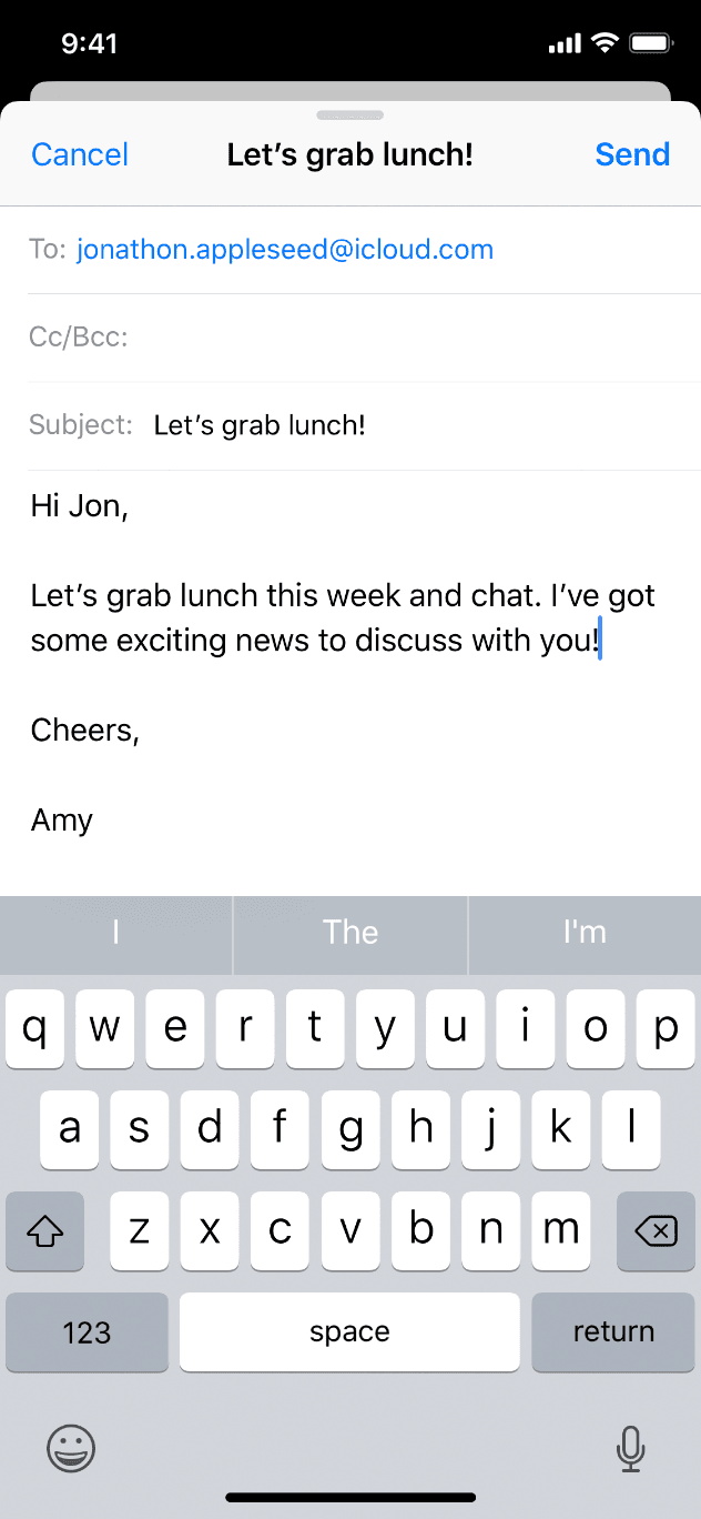 iOS modal screen component